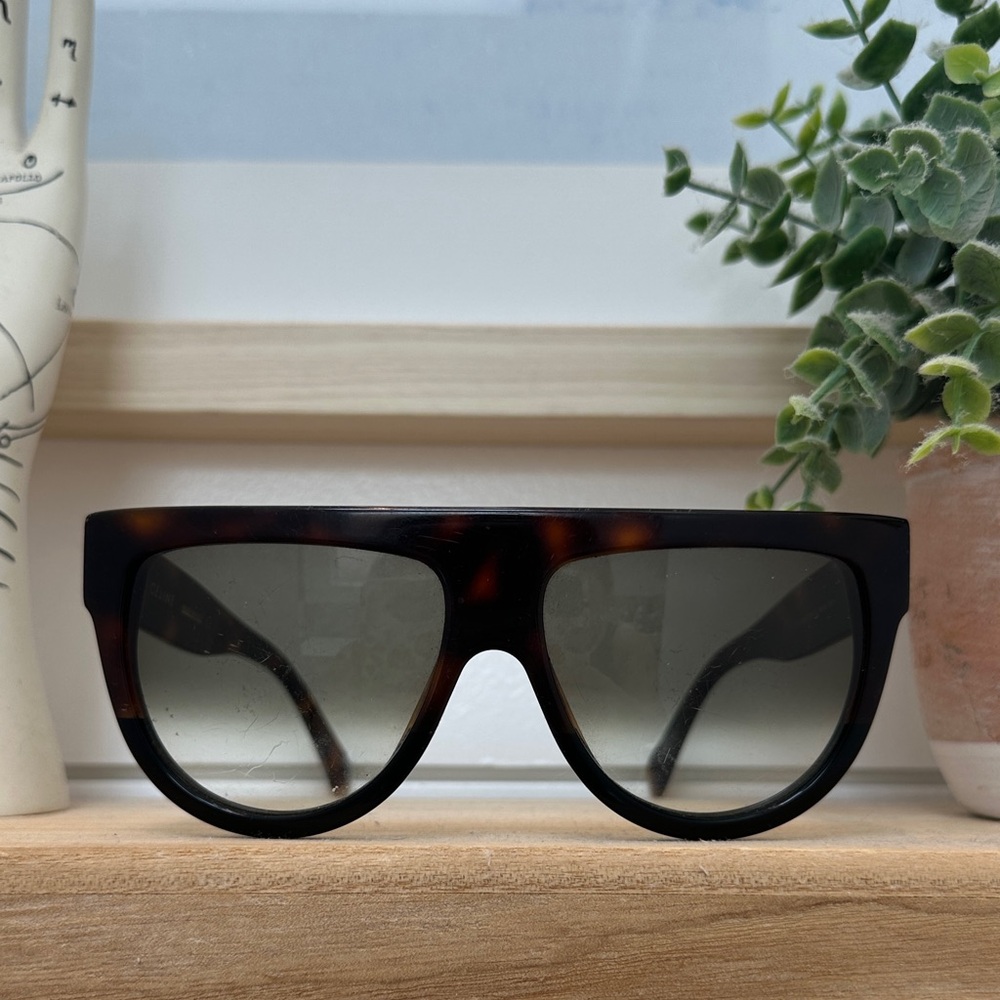 Celine Flat Top Dark Tortoise Sunglasses